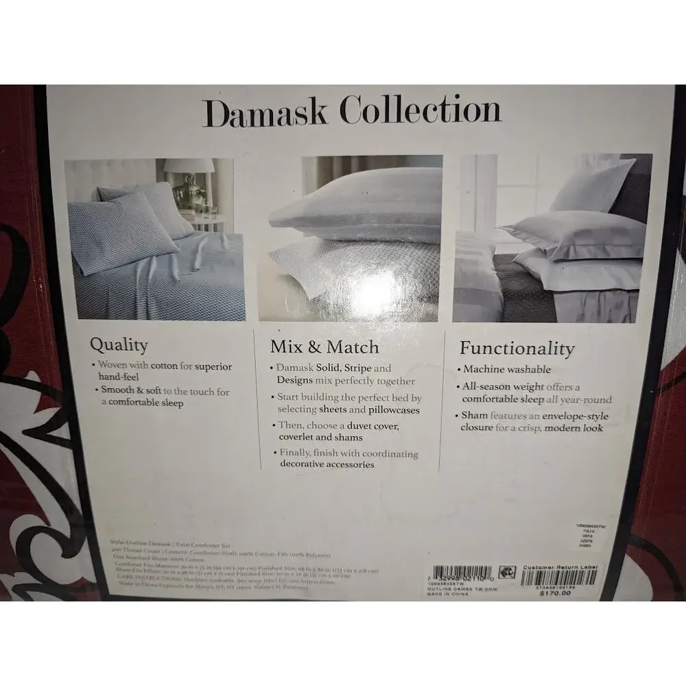 Charter Club Damask Designs Outline Damask Comforter Set 2pc 300 Thread ct Twin